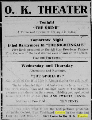 O.K. Theater - Jul 19 1915
